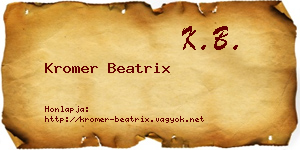 Kromer Beatrix névjegykártya